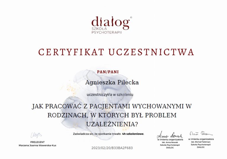 Jak pracować z pacjentami wychowanymi w rodzinach, w których był problem uzależnienia